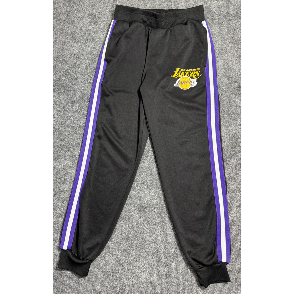 NBA Los Angeles Lakers Track Pants Mens Small Black Purple Side Stripe Joggers